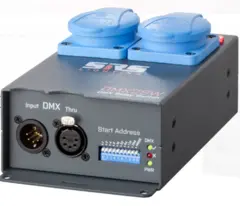SRS DMX2SW-5 SC, 2-kanals rele switch, 2 x 8A, 2 x Schuko ut