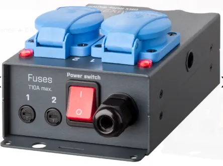 SRS DMX2SW-5 SC, 2-kanals rele switch, 2 x 8A, 2 x Schuko ut 