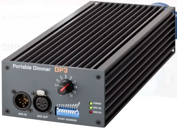 SRS DP3-5 SC Dimmer 16A, FADER DMX-5, Schuko in/out, 2 Kg 