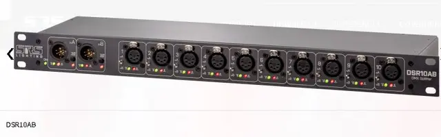 SRS DSR10AB-C 10ch DMX splitter A/B 5-pin DMX, (ch 9,10 - 3 Pin) 