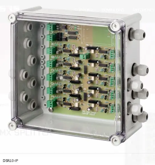 SRS DSR10-IP 10ch  DMX splitter Skruterminaler, IP65 
