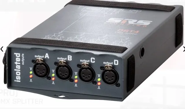 SRS DST4-5 4ch DMX splitter 5 pin, M10, Powercon 