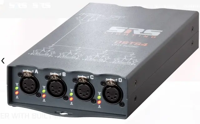 SRS DSTS4-5 4ch DMX splitter 5 pin, M10, Wired schuko 