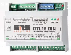 SRS DTL16-DIN 16 channel LED dimmer DIN box, 5xRGB+1xSingle or 16xSingle