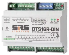 SRS DTS16R-DIN DMX switching unit 16x, 3A, DMX IN / DMX OUT