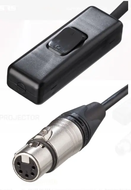 SRS Manual switch for projector shutter, DMX-5 cable, 4M 