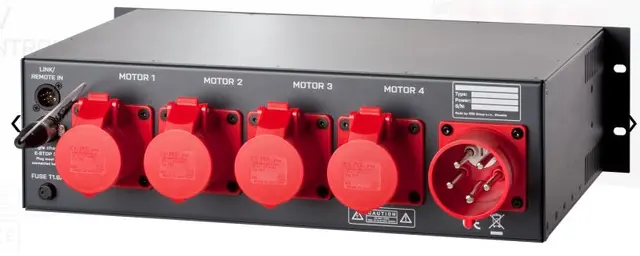 SRS MCBC 4-DV Hoist Control,3U, CEE 32A/5 in, 4xCEE16/4 Out 