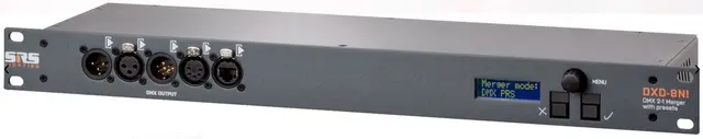 SRS DXD-8NI DMX merger, booster 3xDMX3/5/RJ45 isolated 19" RDM ANSI 