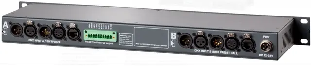 SRS DXD-8NI DMX merger, booster 3xDMX3/5/RJ45 isolated 19" RDM ANSI 