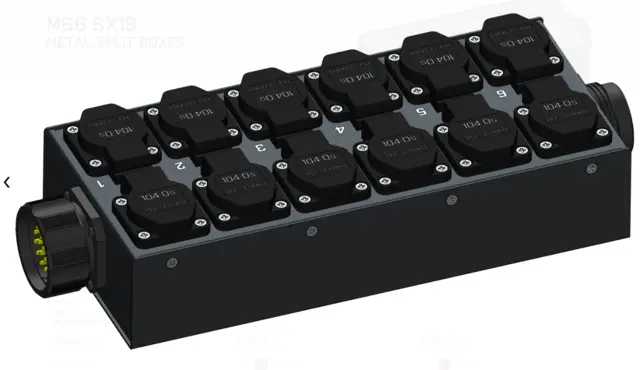 SRS MSB SX19T-12SC Soca in/link 12 sch Soca in/link, 12 x Schuko out 