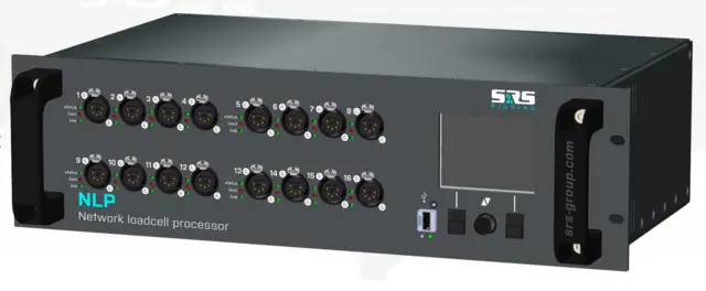 SRS NLP16-3U Network Load Cell Prosessor 16 ch XLR-5, 2xRS485, 2xE-STOP, Ethernet 