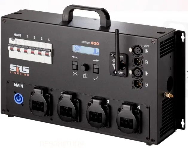 SRS PDP40 4 x 13A Dimmer - Dmx 3/5 pin PowCon TRUE  in/4 Schuko,9 Kg, WL option 