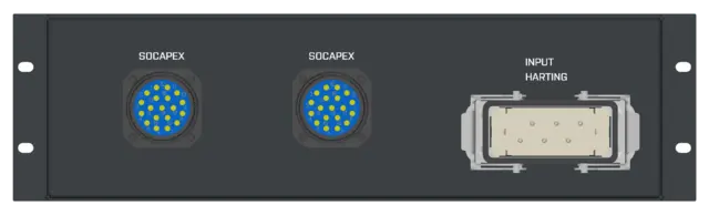 SRS PDU322XPRDY 3U Hybrid 230/400V 12xRCBO, In Han 6pin 3x32A, 2xSoca 