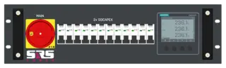 SRS PDU322XPRDY 3U Hybrid 230/400V 12xRCBO, In Han 6pin 3x32A, 2xSoca