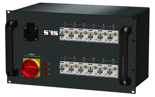 SRS PDU 12+1 Schuko out 12x16A 63A Hybrid Harting In - UTEN kabler 