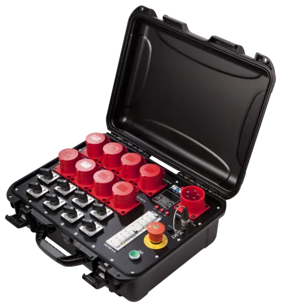 SRS MCP8-DV-CEE Hoist Control - CASED CEE32A/5 in, 8xCEE16/4 Out 