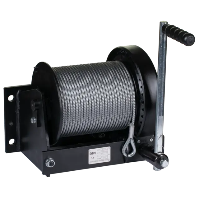 SVERO Håndvinsj 300 kg - ( 8mm Wire) Safe automatic load pressure brake 