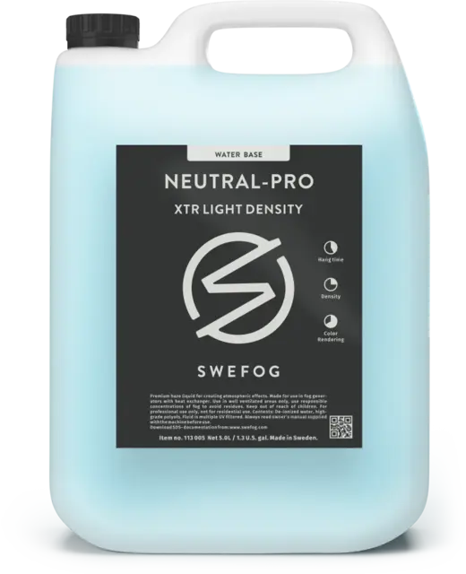 Swefog HAZE fluid XTR, 5L Ultra light Vannbasert væske, Hengtid 30 min. 
