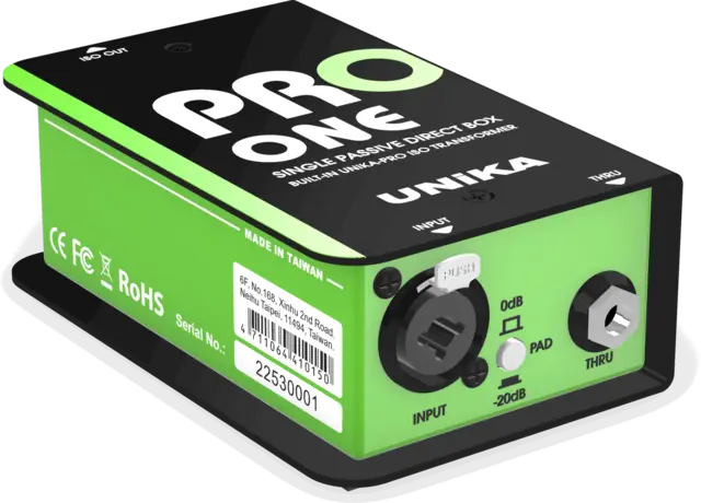 UNiKA PRO-ONE Passive DI Box Passive line DI Box with custom Iso 