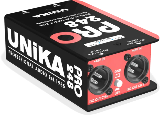 UNiKA PRO-248 Active DI box Active Dual 48V DI Box with custom Iso 
