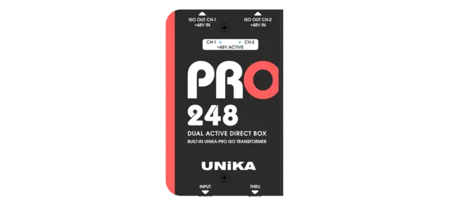 UNiKA PRO-248 Active DI box Active Dual 48V DI Box with custom Iso 