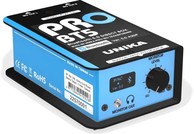 UNiKA PRO-BT5 Bluetooth DI-Box Bluetooth v5.0 Di box, Custom ISO 