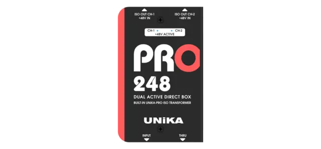 UNiKA PRO-248 Active DI box Active Dual 48V DI Box with custom Iso 