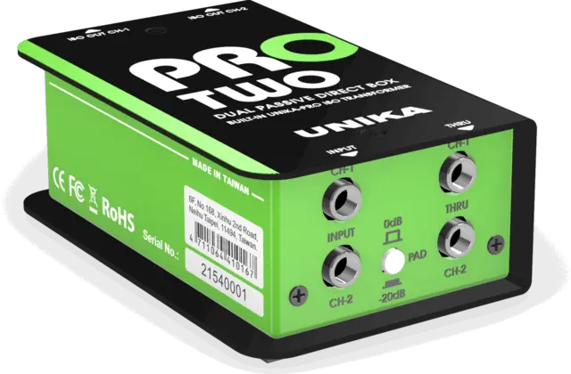 UNiKA PRO-TWO Passive DI box Passive Dual Line DI Box with Custom ISO 