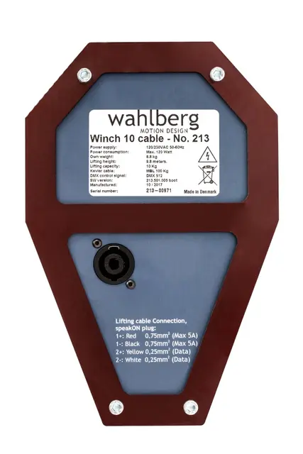Wahlberg Winch 10 Cable DMX-vinsj med strøm og DMX 