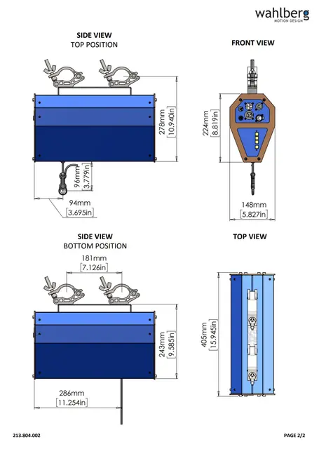 Wahlberg Winch 10 Cable DMX-vinsj med strøm og DMX 
