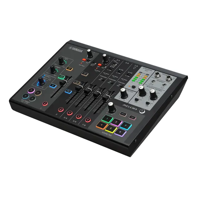 Yamaha AG08BL, 8 ch live streaming mixer Mixer with USB audio I/F, Sofware bundle 