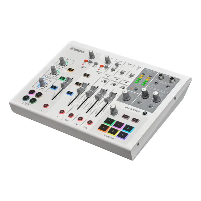 Yamaha AG08WH, 8 ch live streaming mixer Mixer with USB audio I/F, Sofware bundle 