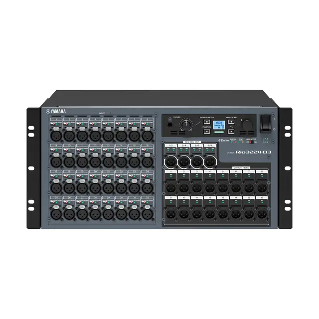 Yamaha Rio3224-D3  I/O rack 32 in/16out Dante-compatible unit, 8 AES/EBU 