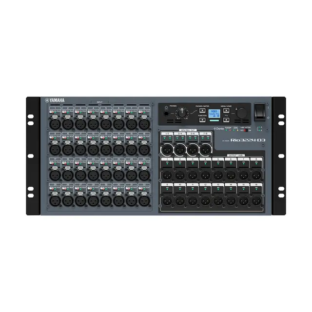 Yamaha Rio3224-D3  I/O rack 32 in/16out Dante-compatible unit, 8 AES/EBU 