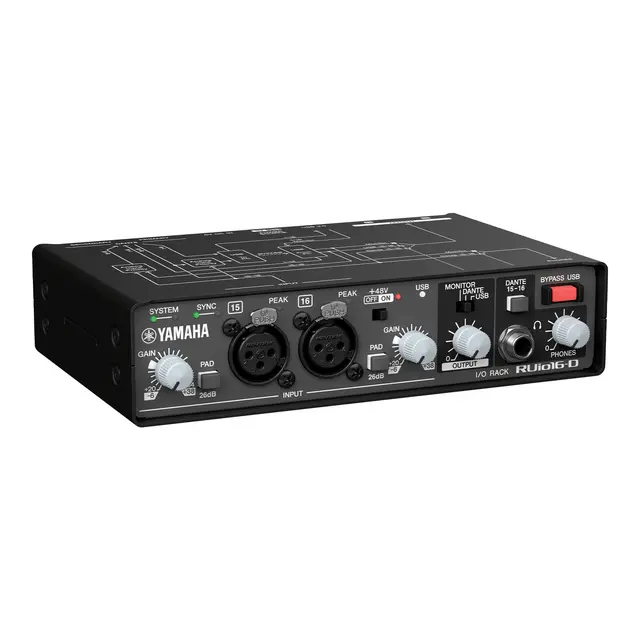Yamaha RUio16-D Audio interface Dante USB, analog / VST Rack Pro. 
